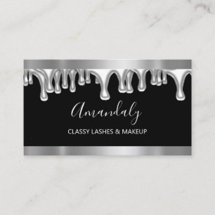 Professional Makeup Artist Gray Silver Eyelash Business Card