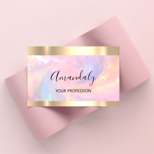 Professional Makeup Artist Lash Gold Holograph Business Card (Creator Uploaded)