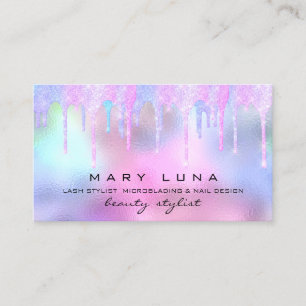 Professional Makeup Artist Lash Holograph Fuchsia Business Card