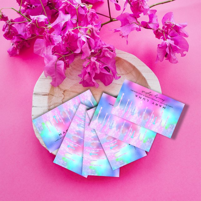 Professional Makeup Artist Lash Holograph Social Business Card (Creator Uploaded)