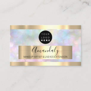 Professional Makeup Artist Lash Logo Holographic Business Card