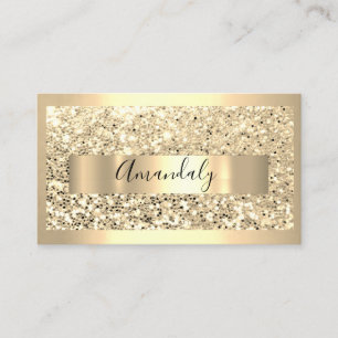 Professional Makeup Artist Lashes Gold Glitter Business Card