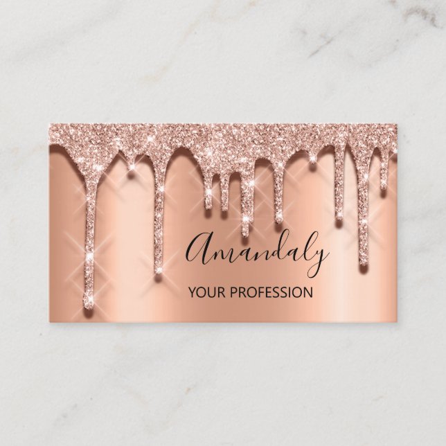 Professional Makeup Artist Lashes Rose Blush Gold Business Card (Front)