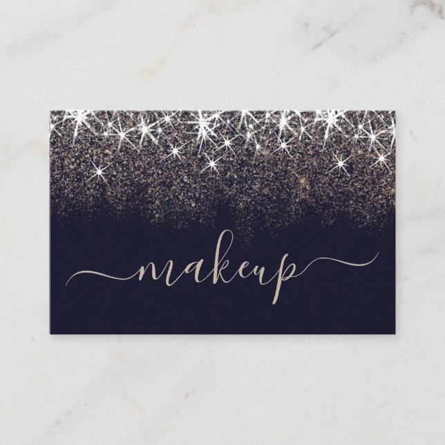 Professional Makeup Artist Luminous Glitter Spark Business Card (Front)