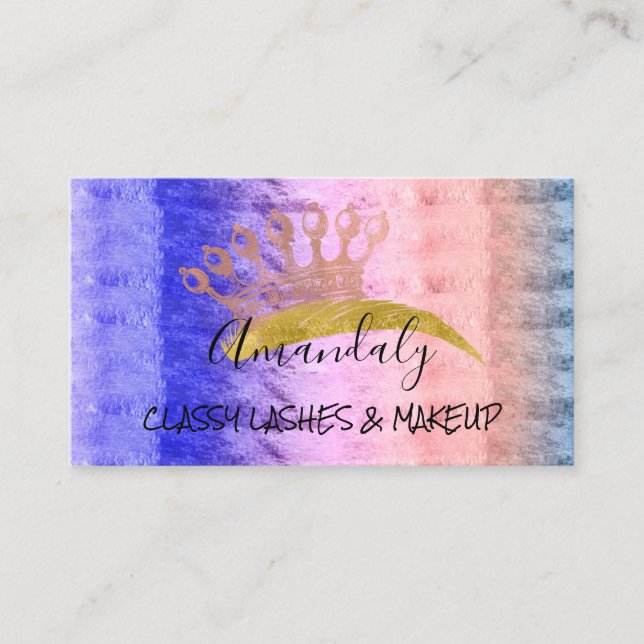 Professional Makeup Artist Microblade Crown Business Card (Front)