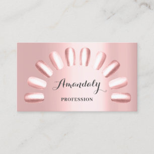 Professional Makeup Artist Nails Manicure Pink VIP Business Card