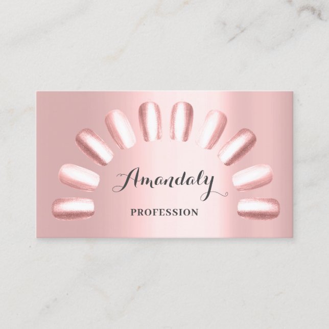 Professional Makeup Artist Nails Manicure Pink VIP Business Card (Front)