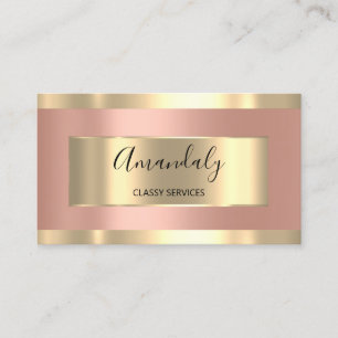 Professional Makeup Artist Rose Gold Lashes Business Card