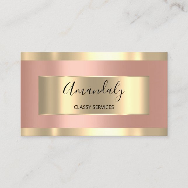 Professional Makeup Artist Rose Gold Lashes Business Card (Front)
