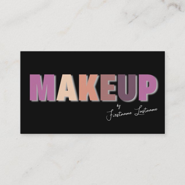 Professional makeup artists and styling experts business card (Front)