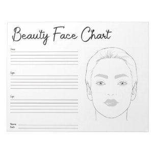 professional Makeup Face Chart Notepad