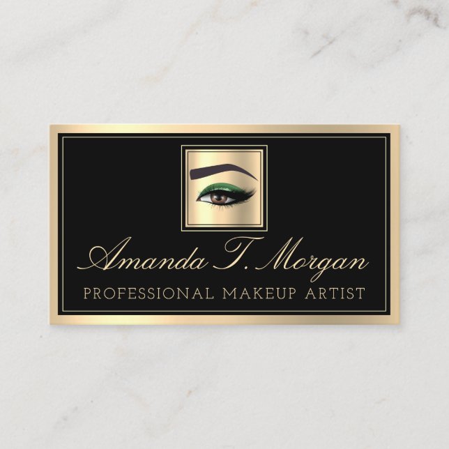 Professional Makeup Lash Extension VIP  Brown Eyes Business Card (Front)