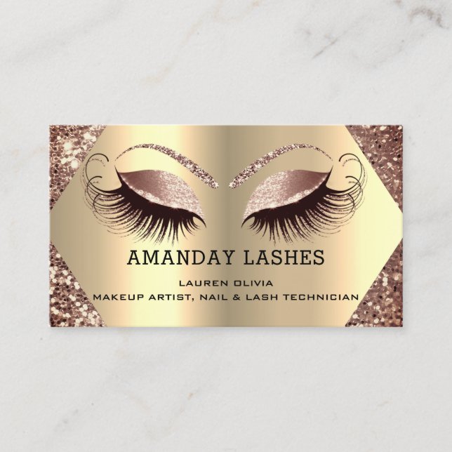 Professional Makeup Nails Appointment Card Brows (Front)