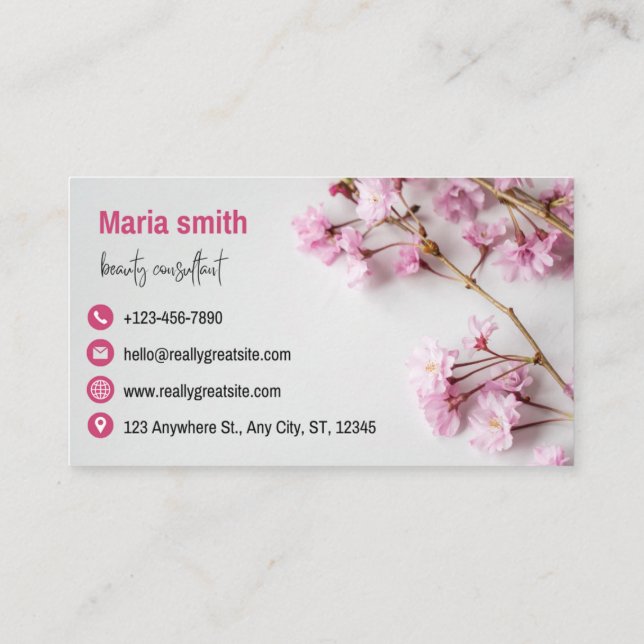 Professional Makeup & Skincare Advisor Business Card (Back)