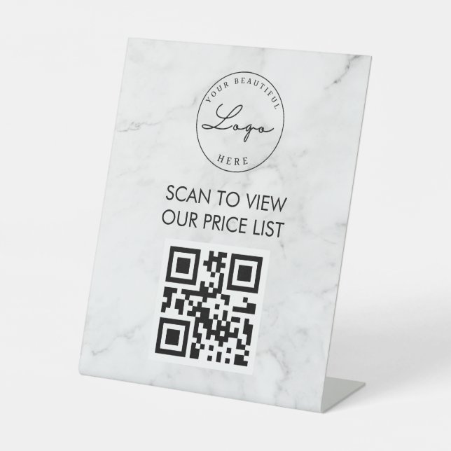 Professional Marble QR Code Sign (Front)