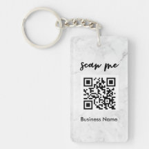 Professional Marble QR Code Your Logo  Keychain