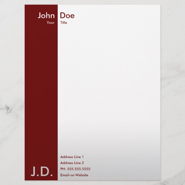 professional maroons letterhead template (Front)