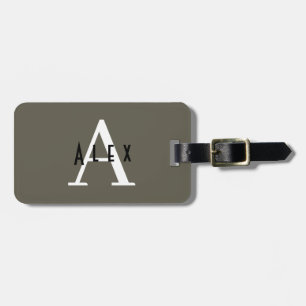 Professional Masculine Monogram Name + Initial Luggage Tag