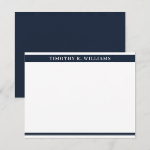 Professional Masculine Navy Blue Personalised Card