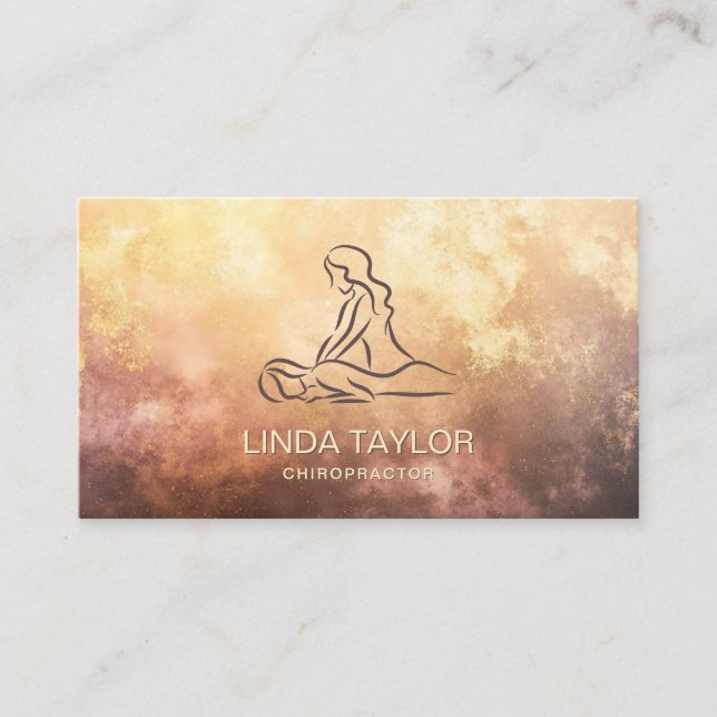 Professional Massage Therapist Lotus CHIROPRACTOR  Business Card (Front)