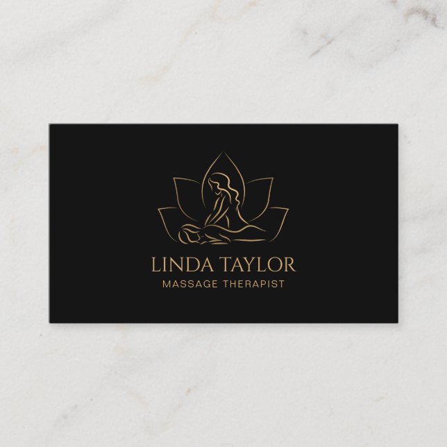 Professional Massage Therapist Lotus Spa Medical B Business Card (Front)
