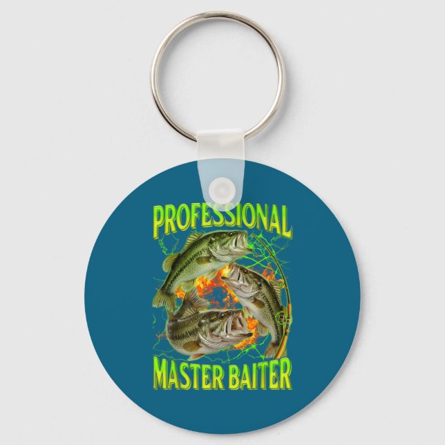Professional Master Baiter Funny Fishing Meme Boot Key Ring (Front)