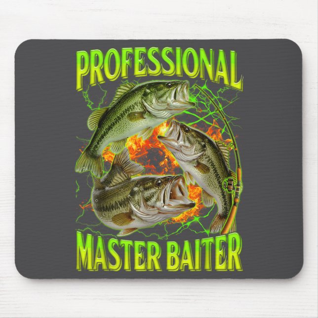 Professional Master Baiter Funny Fishing Meme Boot Mouse Pad (Front)