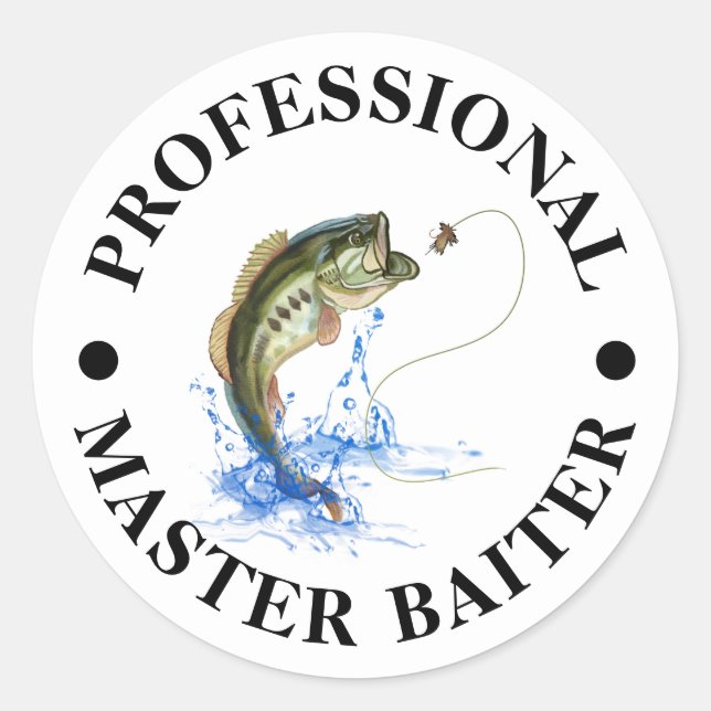 Professional Master Baiter Funny Fishing Sticker (Front)