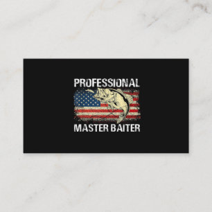 Professional Master Baiter Retro American Flag Business Card