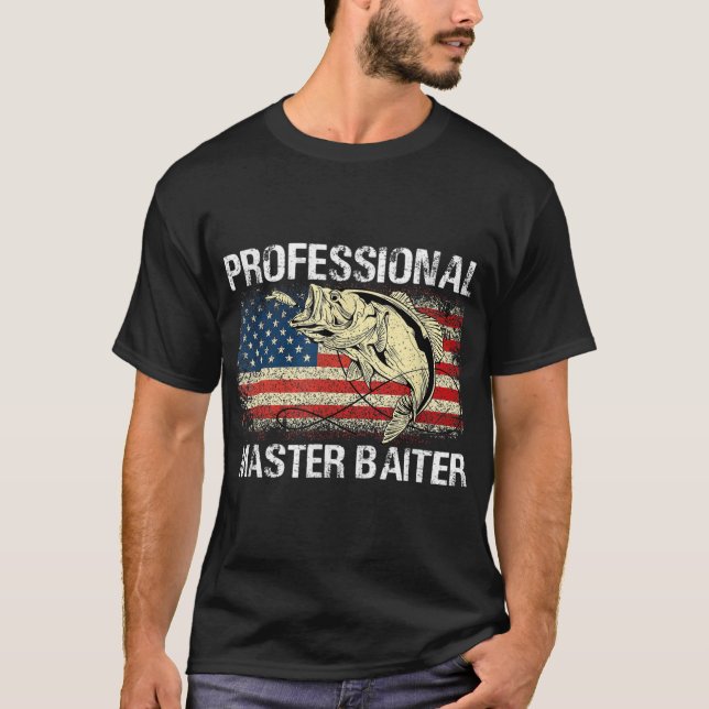 Professional Master Baiter Retro American Flag T-Shirt (Front)