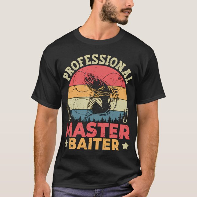 Professional Master Baiter Retro Fishing T-Shirt (Front)