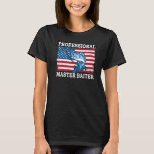 Professional Master Baiter Us American Flag Bass F T-Shirt