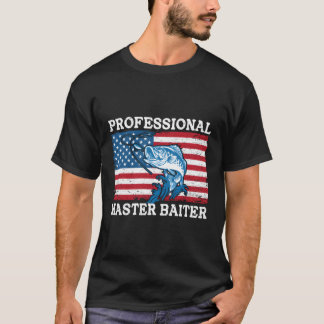 Professional Master Baiter Us American Flag Bass F T-Shirt