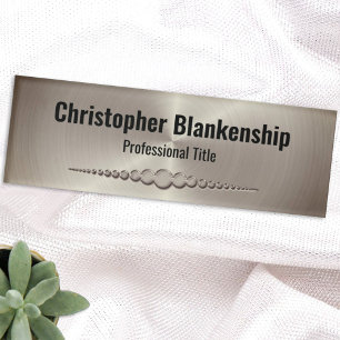 Professional Matte Silver Metallic Custom Name Tag