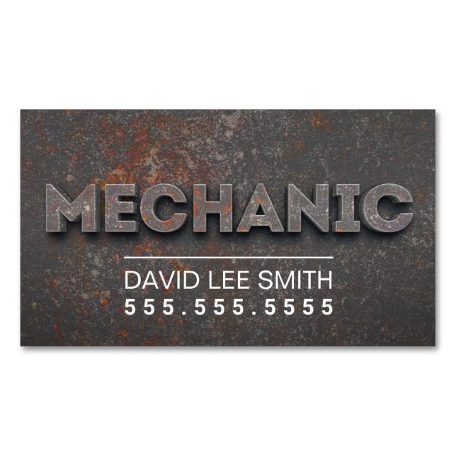Professional Mechanic Magnetic Business Card (Front)
