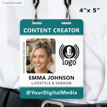 Professional Media ID Pass Photo Logo Teal