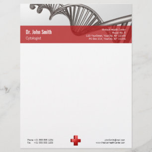 Professional Medical 3D Symbol Cross DNA Personalised Letterhead