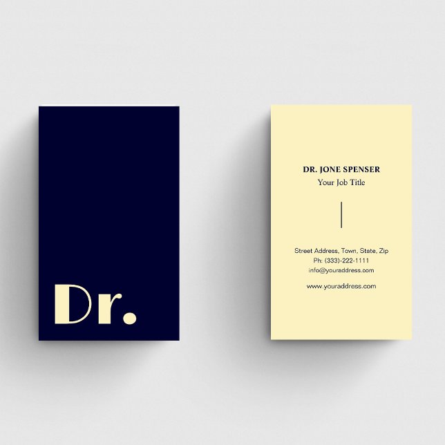 Professional Medical Doctors Physician Dark Blue  Business Card (Creator Uploaded)