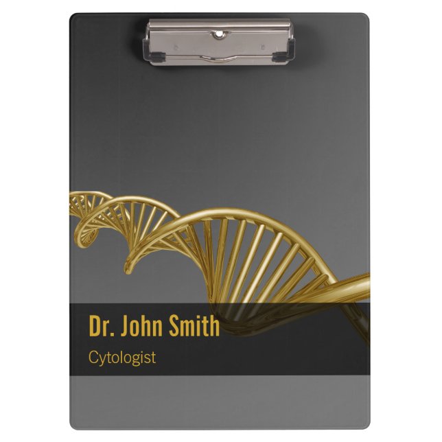 Professional Medical Luxury DNA Strand Gold Clipboard (Front)