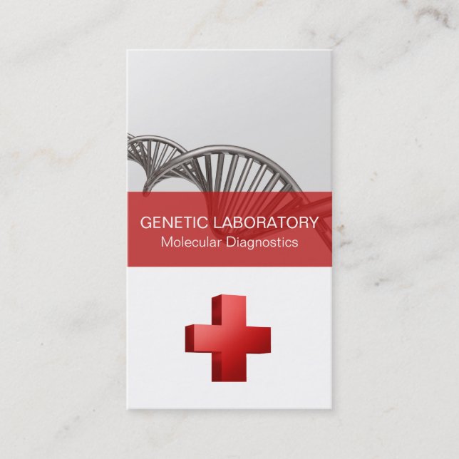 Professional Medical Science DNA Strand Cross Business Card (Front)