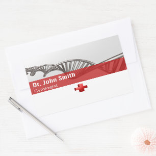 Professional Medical Science DNA Strand Cross Rectangular Sticker