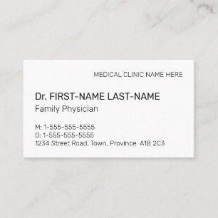 Professional Medical Specialist Business Card