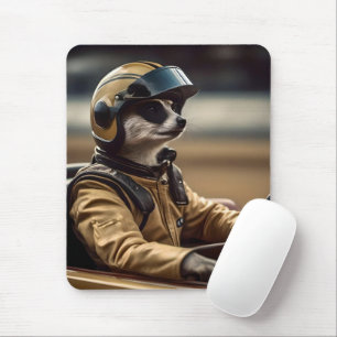 Professional Meerkat Racing Driver, badge Mouse Pad