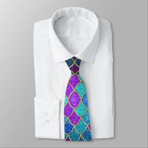 Professional Mermaid Glitter Ocean Sparkles Groom Tie