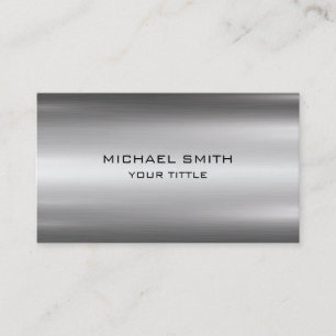 Professional Metal Elegant Modern Silver Business Card