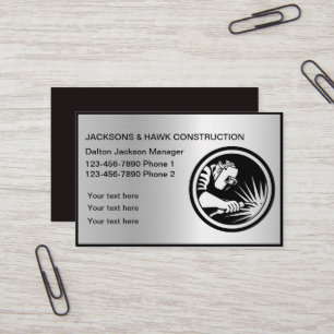 Professional Metal Tool Construction Company  Business Card