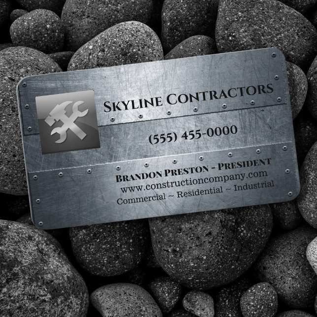 Professional Metal Tool Construction Company Business Card (Creator Uploaded)