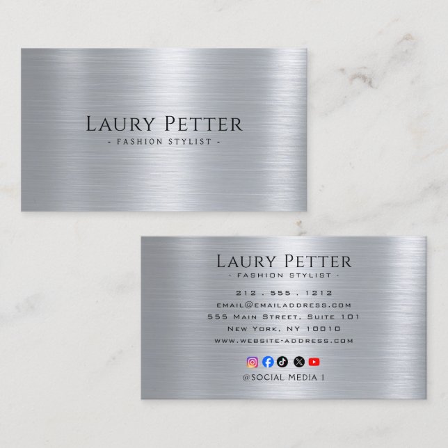 Professional metallic look business card (Front/Back)