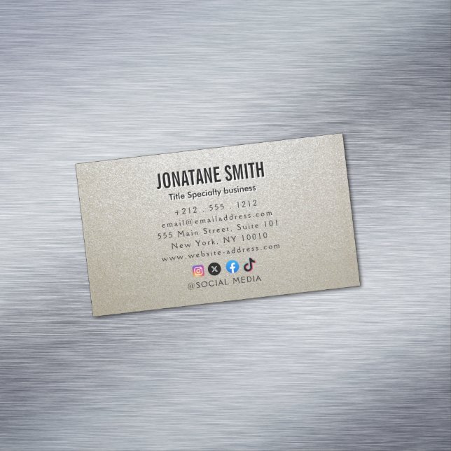 Professional  Metallic Look  Magnetic Business Card (In Situ)