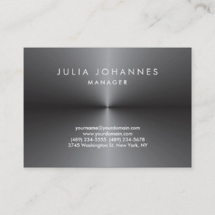 Professional Metallic Silver Grey Plain Trendy Business Card
